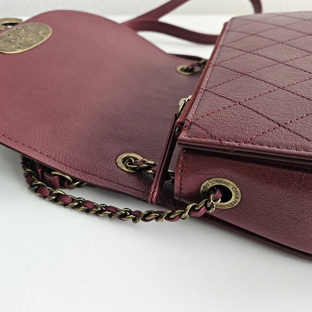 New Unused Chanel Bordeaux Coco Two-way Leather Bag